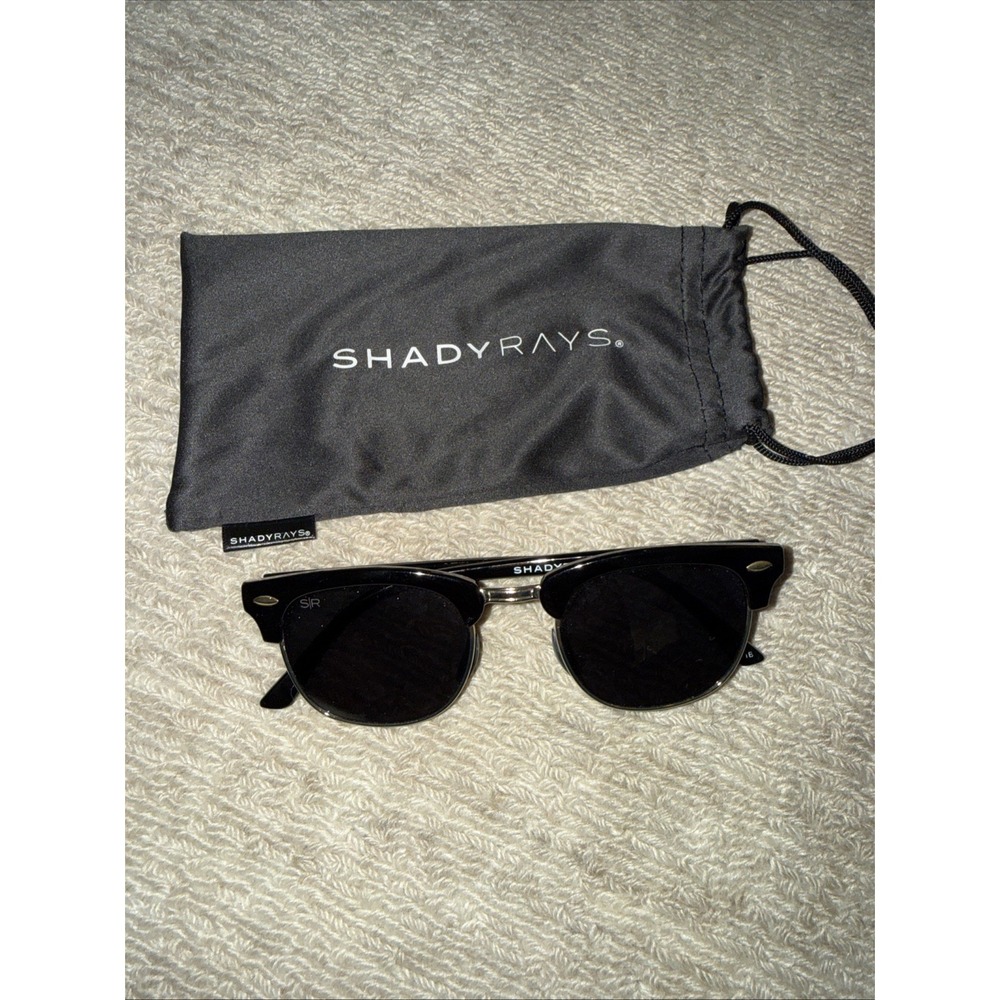 Shady Rays Authentic Polarized Sunglasses Black/Gold Frames and Travel Bag